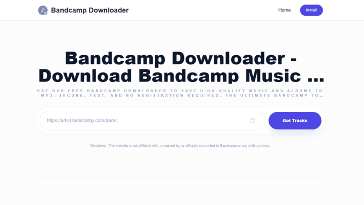 Bandcamp Downloader Interface