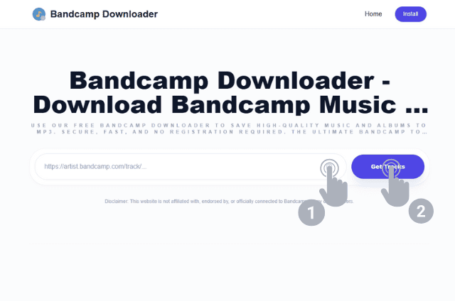 Paste URL and Click Get Tracks